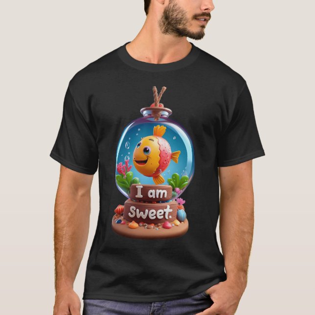 Camiseta Pequeno peixe doce "Eu sou doce" (Frente)