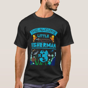 Camiseta Pequeno Pescador Kids Agora Tem 3 Aniversário De 3