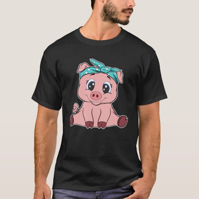Camiseta Pequeno porco com véu (Frente)