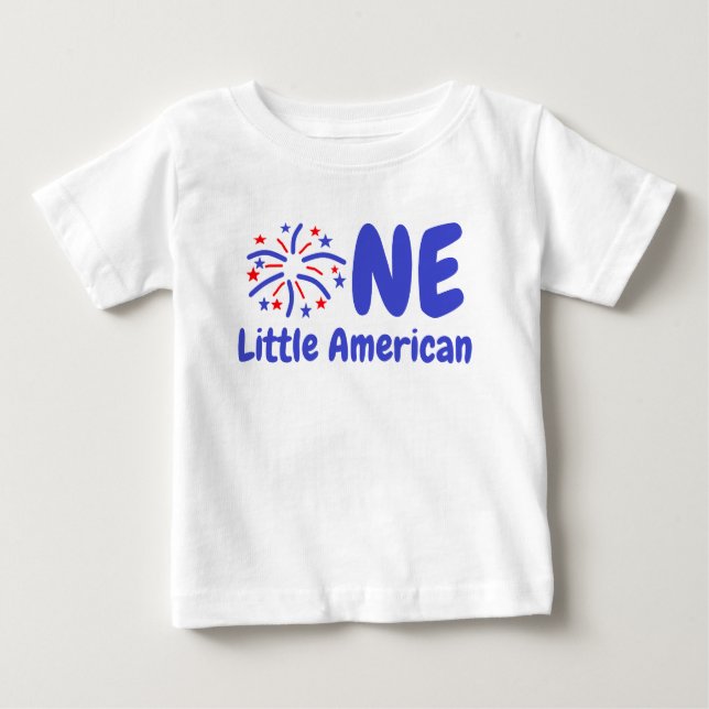 Camiseta Pequeno primeiro aniversario Americano Baby T-Shir (Frente)