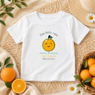 Camiseta Pequeno primeiro aniversario de Citros de Laranja