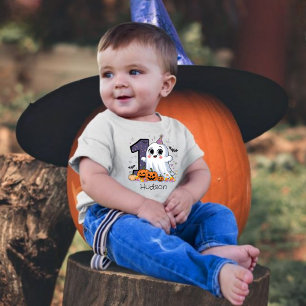 Camiseta Pequeno primeiro aniversario Fantasma Bonito Hallo