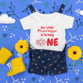 Camiseta Pequeno primeiro aniversario Firecracker Baby T-Sh