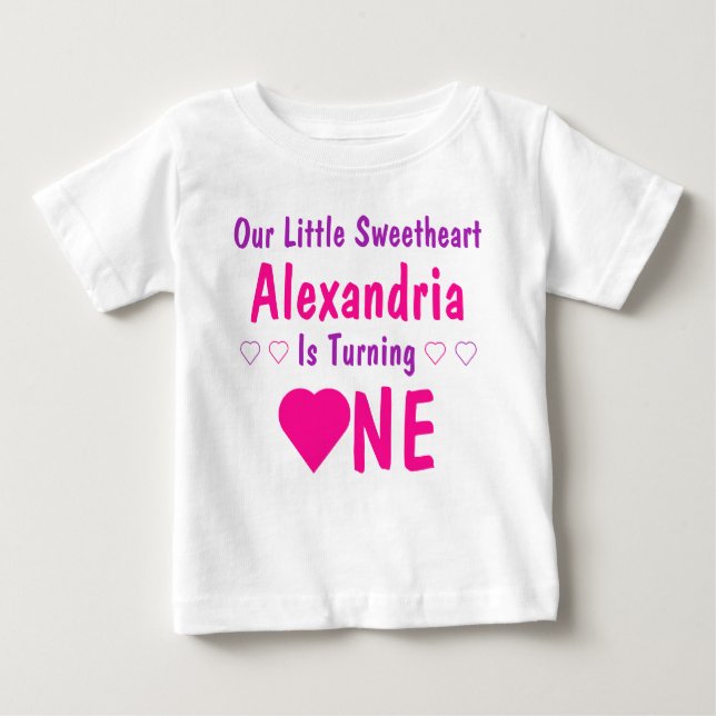 Camiseta Pequeno primeiro aniversario Swetheart (Frente)