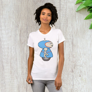 Camiseta Pequeno Robô Azul Mulher-Camisa