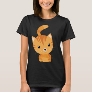 Camiseta pequeno sapato de laranja gatinho