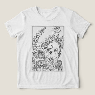 Camiseta Pequeno sapo em cogumelo