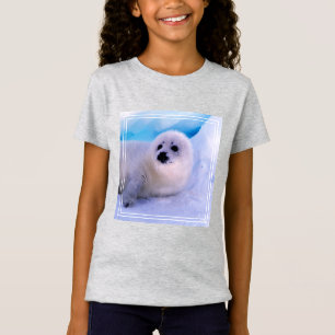 Camiseta Pequeno Selo de Harpa coberto em Flocos de Neve