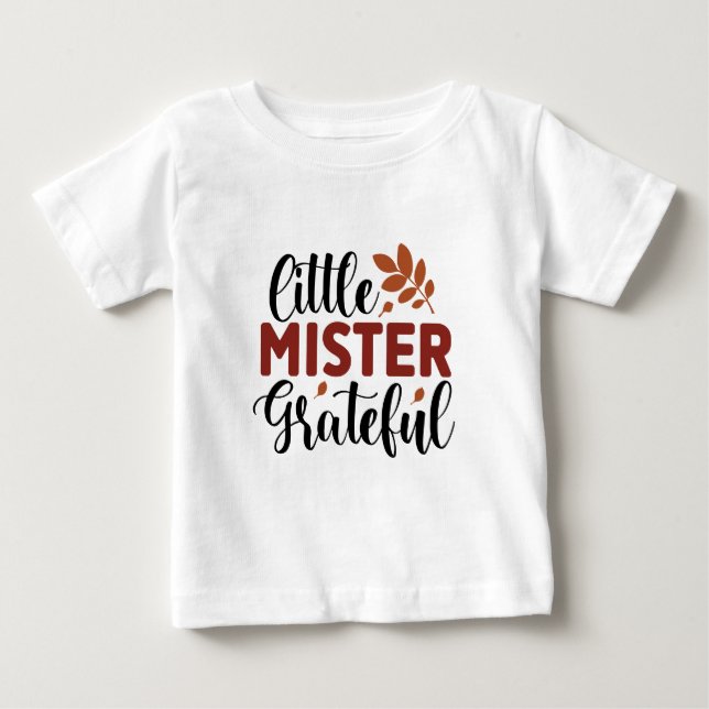 Camiseta Pequeno Senhor Grato - Dia de Ação de Graças (Frente)