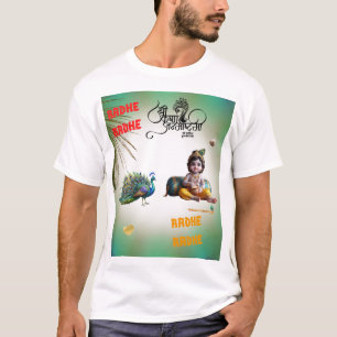 Camiseta Pequeno Senhor Krishna Pavão Janmashtami