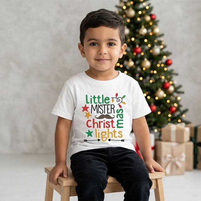 Camiseta Pequeno Senhor Luzes de Natal (Criador carregado)