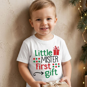 Camiseta Pequeno Senhor Primeiro Presente de Natal