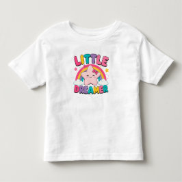 Camiseta 🌈 Pequeno Sonhador Nuvens Arco-Íris Para Crianças