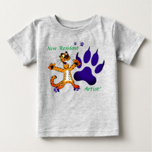 Camiseta Pequeno Tigre Bebê Rastros Artísticos
