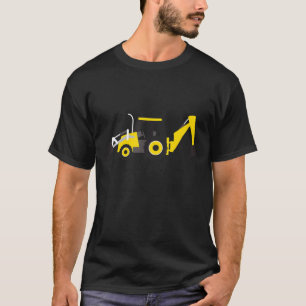 Camiseta Pequeno Trator de Fundo de Construção do Trabalhad