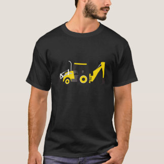Camiseta Pequeno Trator de Fundo de Construção do Trabalhad