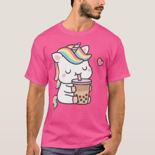 Camiseta Pequeno Unicórnio Bonito Adora Chá Boba Milk