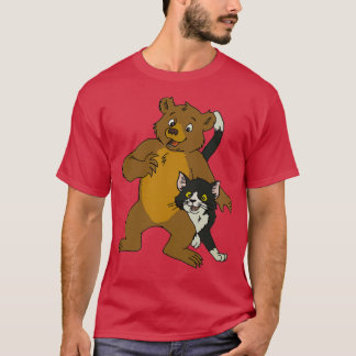 Camiseta Pequeno Urso e Arte de Gato