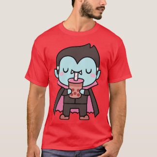 Camiseta Pequeno Vampiro Bonito Suando Chá De Bolha