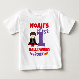 Camiseta Pequeno Vampiro Primeiro Bebê de Halloween