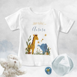 Camiseta Pequenos Animais Selvagens De Bebê Cute Floral