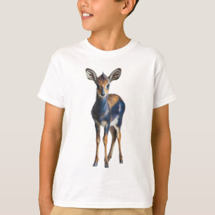 Camiseta Pequenos Antílopes Azuis e Marrons