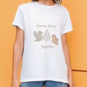 Camiseta Pequenos Beige Birdies no Feeder - Melhor Juntos.