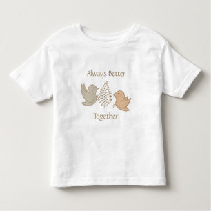 Camiseta Pequenos Beige Birdies no Feeder - Melhor Juntos.