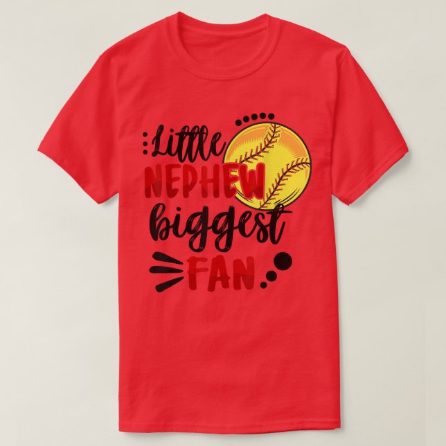 Camiseta Pequenos Bigges de Sobrinho da Família Softball Co (Frente do Design)