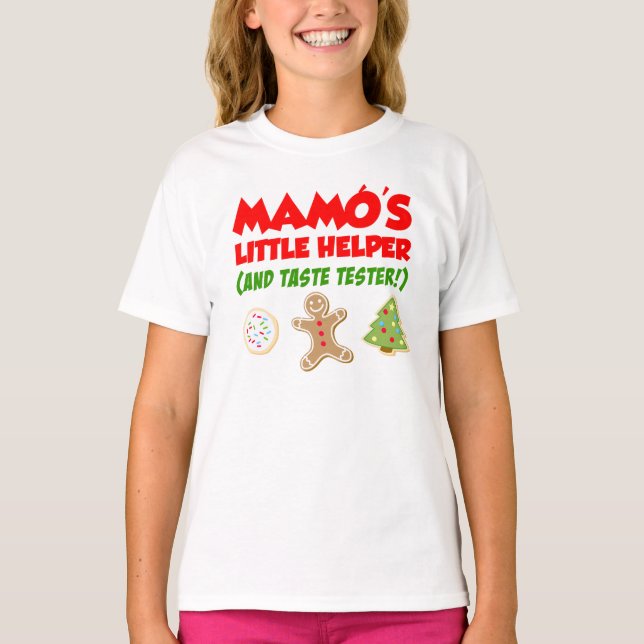 Camiseta Pequenos Cookies de Natal da Mamo Helper (Frente)