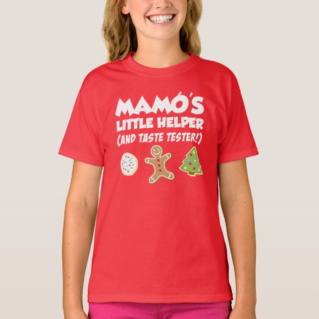 Camiseta Pequenos Cookies de Natal da Mamo Helper (Frente)