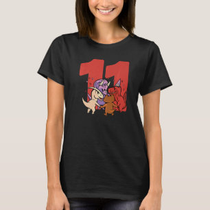Camiseta Pequenos dinossauros celebram o décimo primeiro An