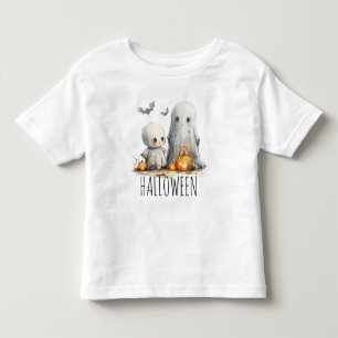 Camiseta Pequenos direitos - Skeleton e Ghost Halloween Duo