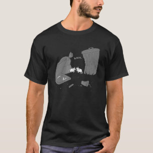 Camiseta Pequenos Gambás Silvando Perto de Lixeiras e Lixo