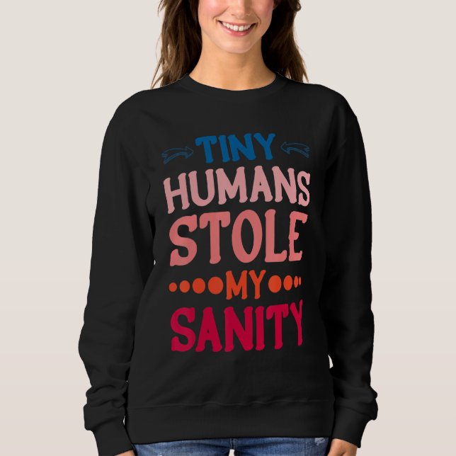 Camiseta Pequenos Humanos Roubaram Minha Sanidade     (Frente)