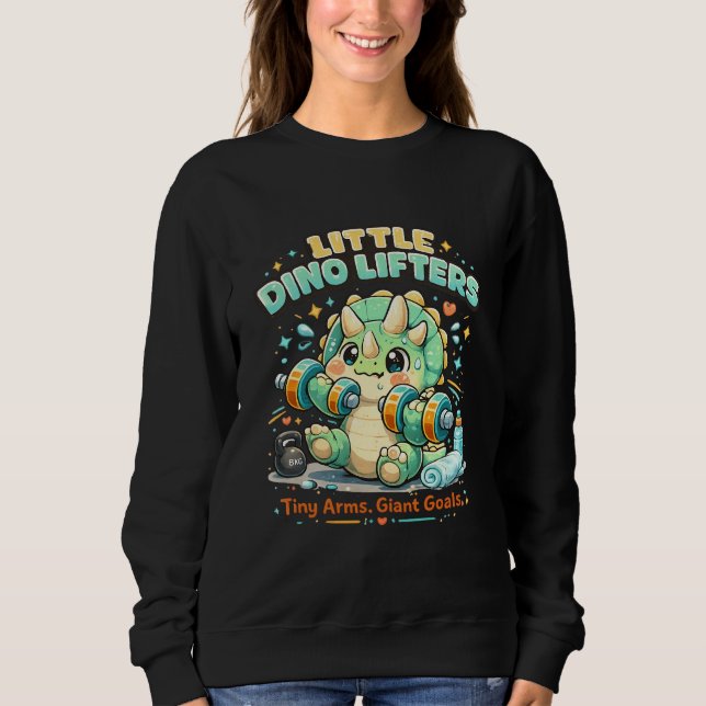 Camiseta Pequenos Levantadores de Dinossauros 8KG | Braços  (Frente)