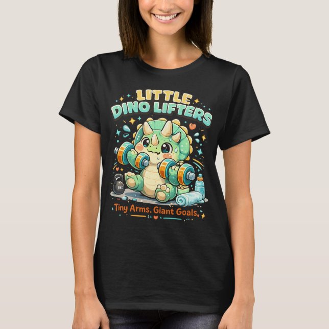 Camiseta Pequenos Levantadores de Dinossauros 8KG | Braços  (Frente)