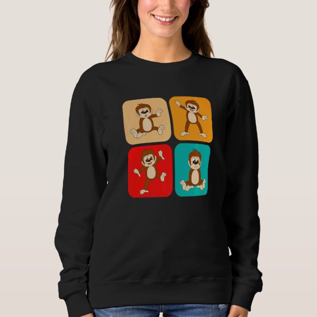 Camiseta Pequenos Macacos Retro, Crianças, Eu Bebo Macaco (Frente)