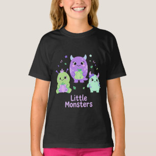 Camiseta Pequenos Monstros Pastel Fofo Halloween Crianças I