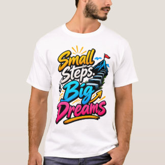 Camiseta Pequenos Passos Grandes Sonhos Citação Motivaciona