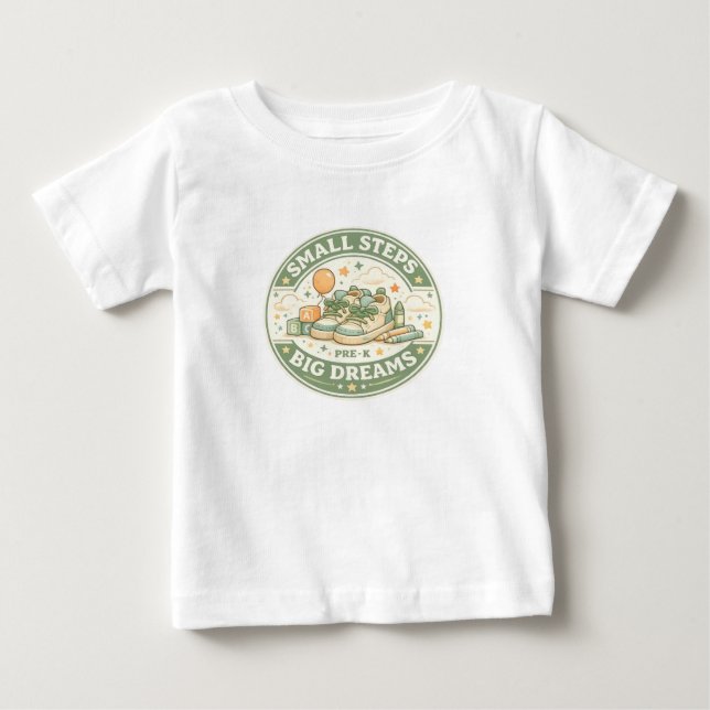 Camiseta Pequenos Passos Grandes Sonhos Pré-K (Frente)