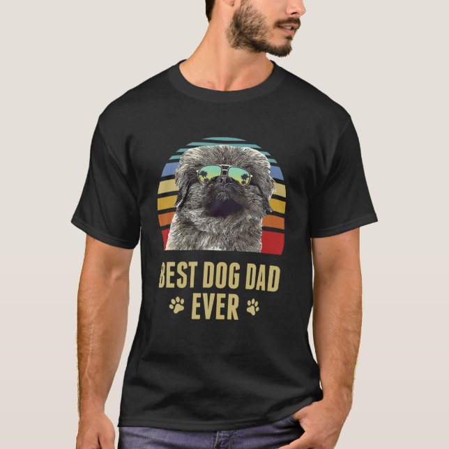 Camiseta Pequinês Melhor Pai de Cachorro de Todos os Tempos (Frente)