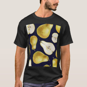 Camiseta Pera de régua, fundo preto, arte de jardim