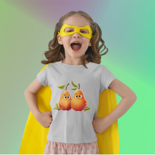 Camiseta Peras de Cartoon Bonitas - Peras Cutas com Rostos