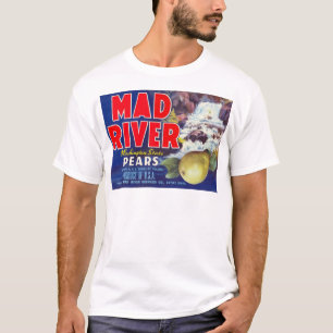 Camiseta Peras de Mad River - etiqueta da caixa da fruta do