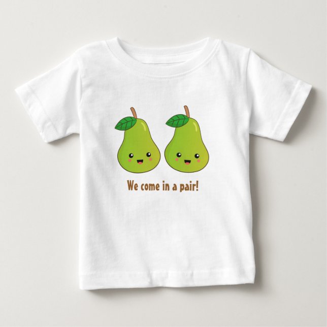 Camiseta Pêras fofas que vêm em par (Frente)