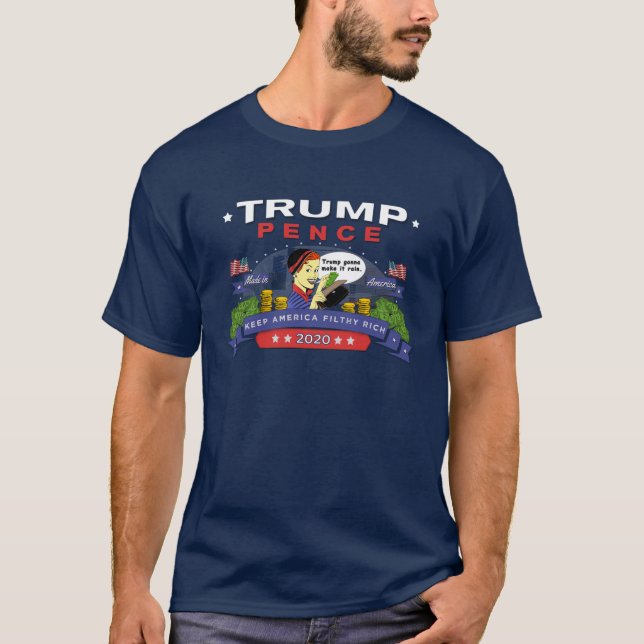 Camiseta Percência de Trump Mantenha a América rica e imund (Frente)