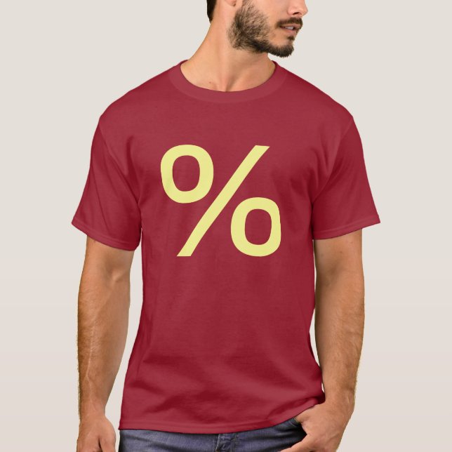 Camiseta Percentagem (Pequena) - Amarelo Pálido (Frente)