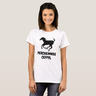 Camiseta Perchennog ceff Proprietário de cavalos em galês