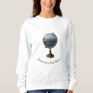 Camiseta Percorra o mapa, empurre a arte da colagem do mar